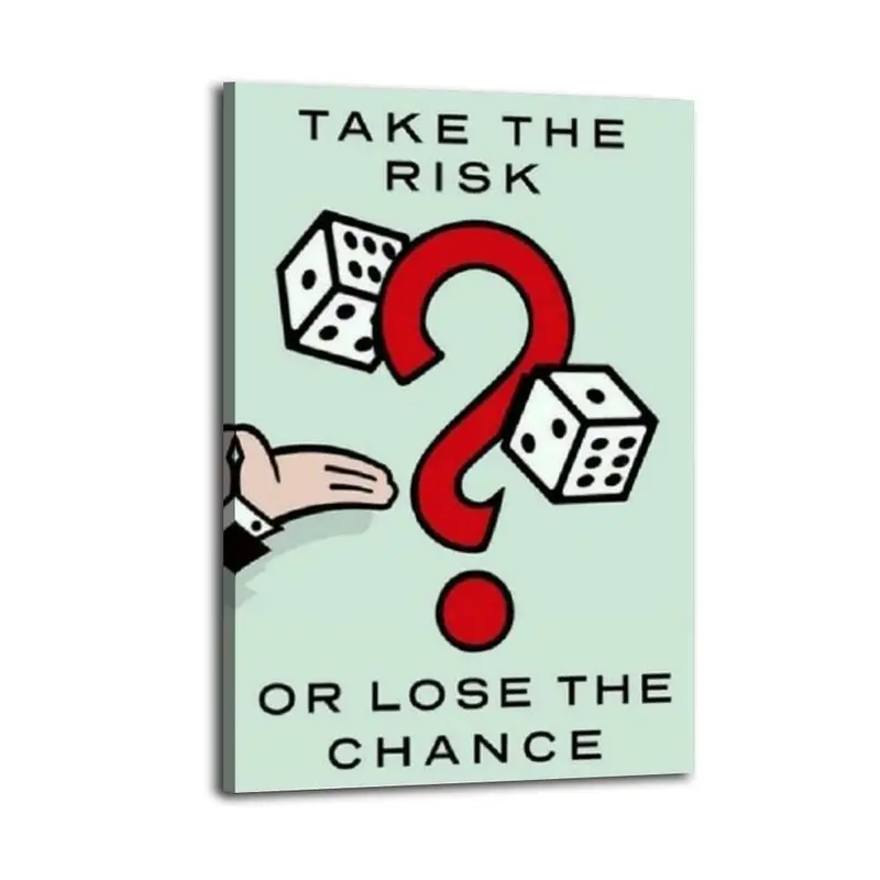 TAKE THE RISK Canvas Wall Art Funky Bar Cart Decorative Aesthetics Print Painting Wall Bedroom Posters And Prints Hallway Door Art