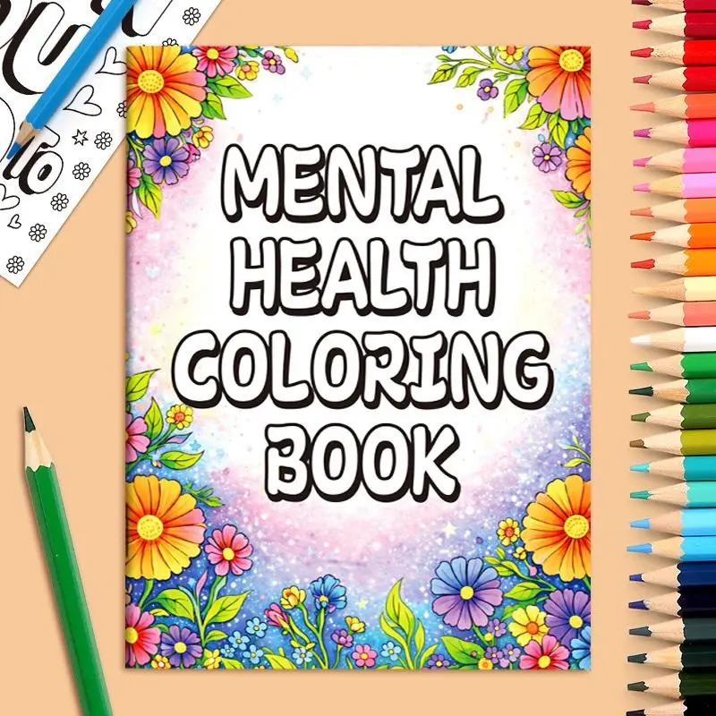 44-Page Mental Healing Coloring Book, Art Therapy Workbook, Reduces Stress, Enhances Focus, Manages Emotions, Ideal for Home Relaxation, Meditation, Activity Book
