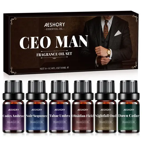 CEO MAN Diffuser Oils Gift Set - 6x10ML Luxury Fragrance Oil Blend, CEO MAN Scent Essential Oils Set for Diffuser, Candle, Soap Making Scents