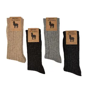 Alpaca Wool Thermal Winter Socks, Thin Unisex Cold Weather Socks, 1-Pair
