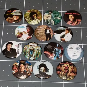 Vintage Music Button Pins Set, Retro Artist Badge Pins, Music Legend King of Pop Pin Buttons, Fan Collection Gift