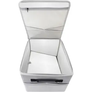 Upgraded 5200?F Fireproof Document File Organizer Box, Fireproof Storage Filing Cabinet Box with Lock, Portable Office Safe for  Letter/Legal Folder 16.1 x 12.9 x 11in (Grey)