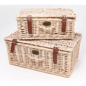 Cozy Cottage by Liz Marie Set of 2 Nested Willow Trunk Storage Baskets