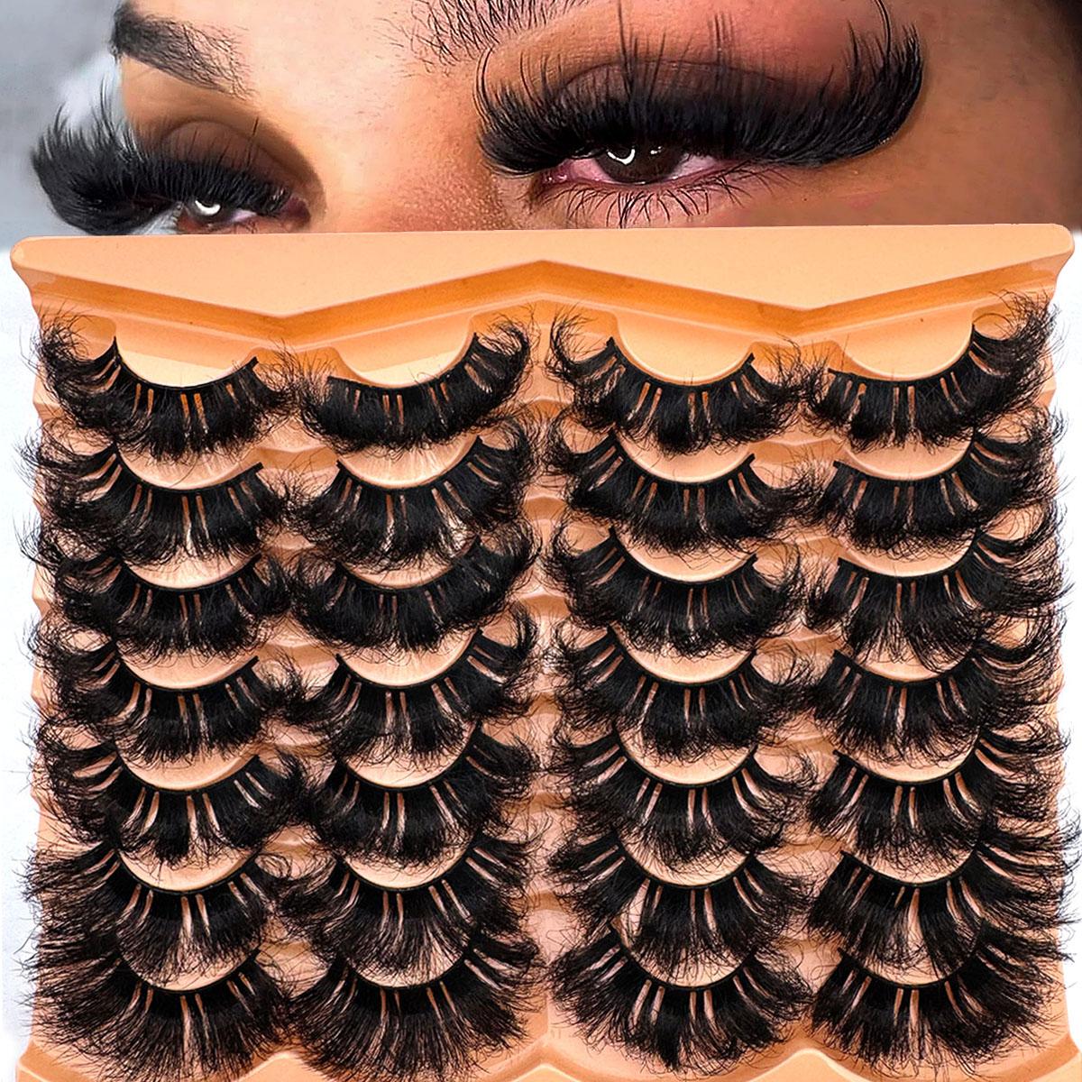 UMIRYAO 14 Pairs Thick, Elegant D-Curl Fluffy Faux Mink Eyelashes, 3D Natural Looking Soft Wispy Russian Curl Dramatic Messy Mink Lashes, Full Strip Lashes Extension For Beauty Makeup, Reusable For Daily And Party, Great Gift UMIRYAO 14 Pairs Thick, Elegant D-Curl Fluffy Faux Mink Eyelashes, 3D Natural Looking Soft Wispy Russian Curl Dramatic Messy Mink Lashes, Full Strip Lashes Extension For Beauty Makeup, Reusable For Daily And Party, Great Gift