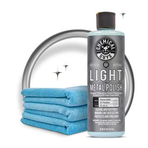Chemical Guys Metal Polish Kit - 16oz Light-Heavy Kits, Microfiber Towels, Car Detailing Accessories - Chrome Polishing Solution, Oxidation Remover for Aluminum, Stainless Steel - Automotive Cleaner, Chrome Polishing Polishes
