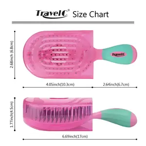 NuWay 4HAIR U.S. Patented Detangler Hair Brush for Men & Women - Bubblegum Pink | Hair Comb for Scalp Care - Fast Dry Venting Scheme - TravelC Detangling Brush for All Hair Type
