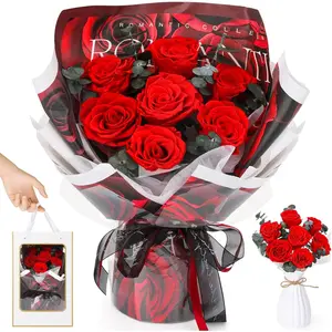 7 Forever  for Delivery,Preserved  Roses Bouquet,Sophisticated Packaging Preserved Flower Bouquet for Mother's, Mom,Wife Anniversary Birthday Gifts or Room Decor