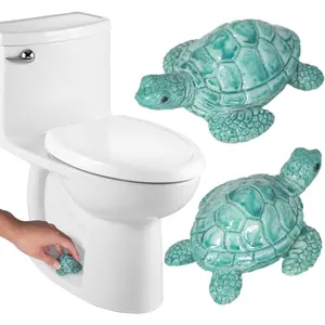 Decorative Toilet Bolt Covers Toilet Knob Screw Cover Caps 2Pcs Sea Turtle Pattern Coastal Bathroom Decor for Home Beach House Easy to Install