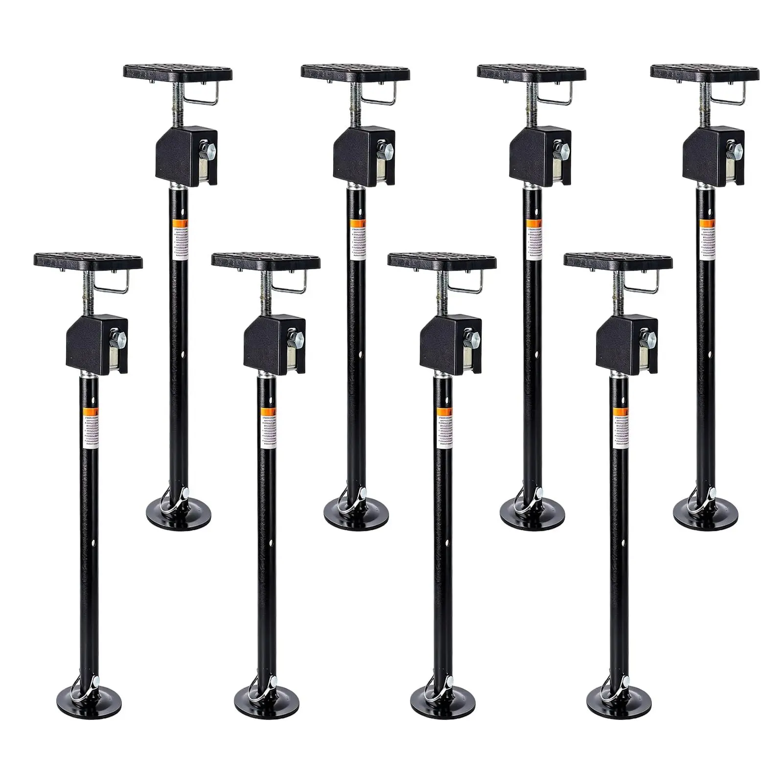 8 Pack RV Slide Out Supports Jack with a Flat Top Support Block, RV Stabilizer Jacks Supports Up to 40,000lbs, 21"-49" Quick-Lift Adjustable - Drill & Hand Crank Compatible for Campers & RVs