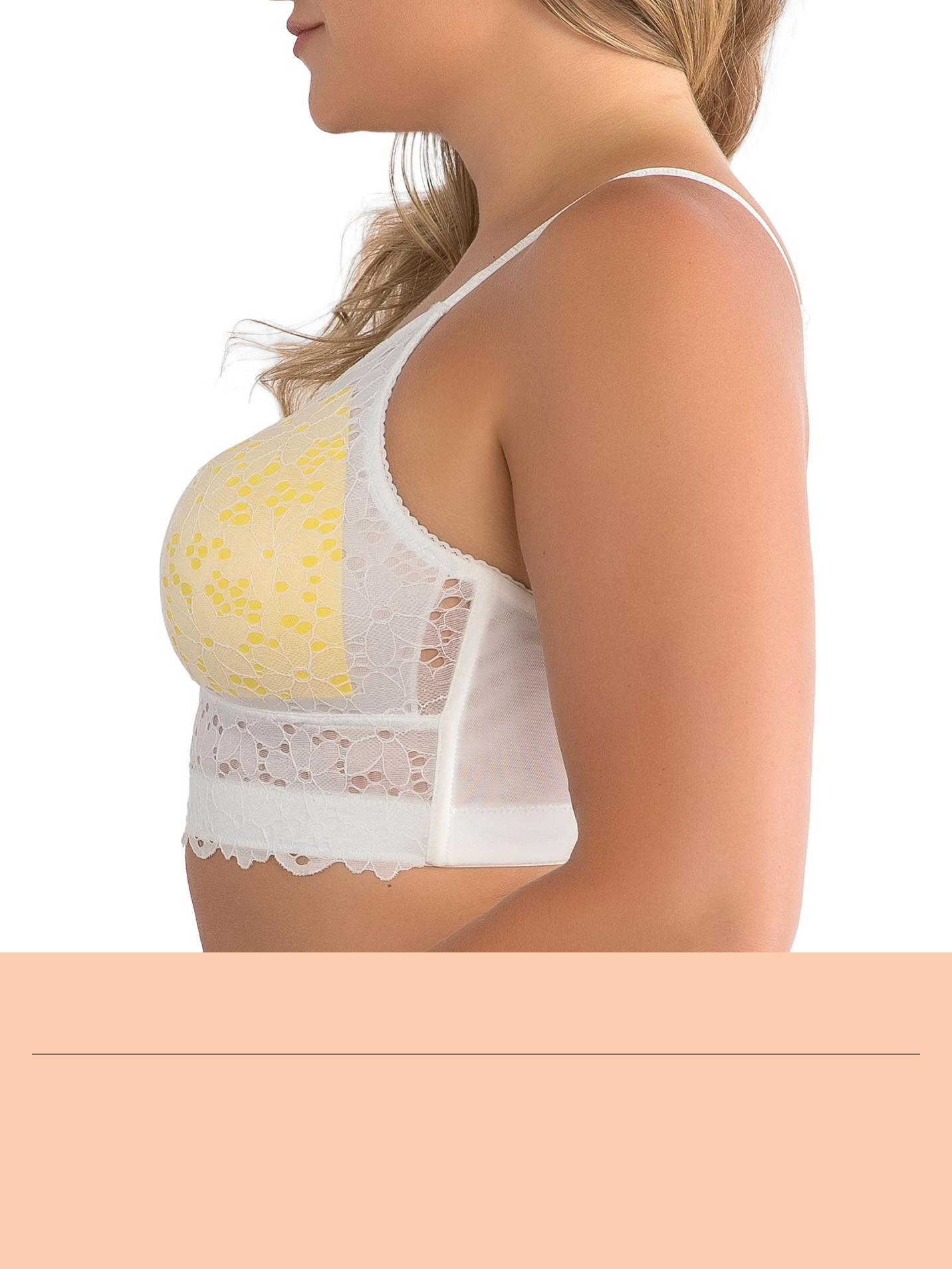 PARFAIT Mia Daisy P6142 Women's Wirefree Bralette with Eyelet Daisy Lace, Removable Lightly Padded Foam Cups, and Embroidered Straps, Sexy, and Fun