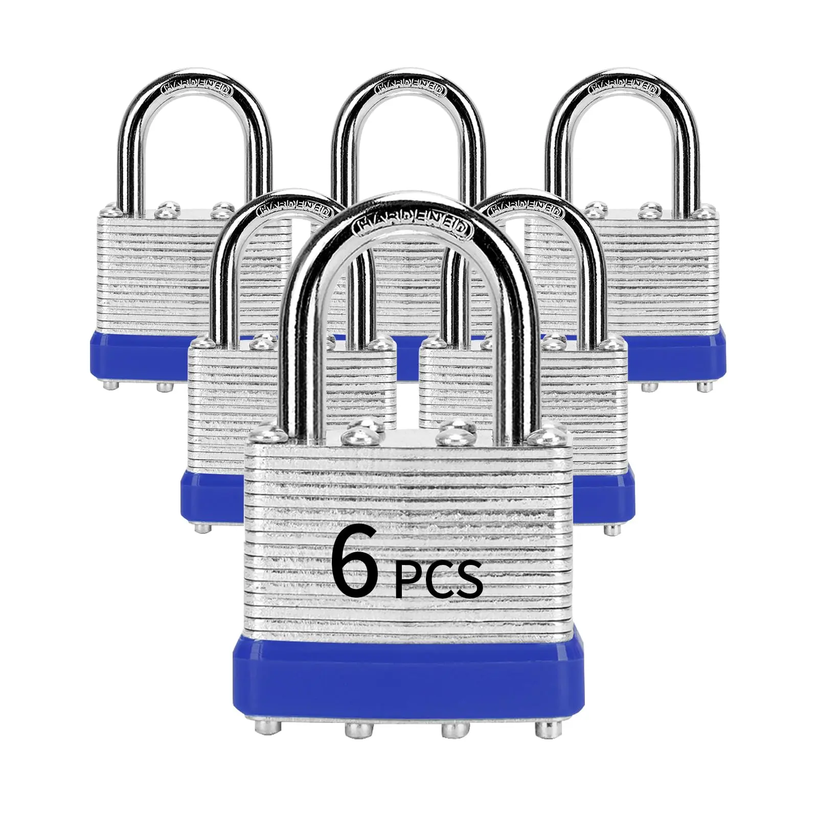 Padlocks With Same Key   6 Laminated Keyed Padlock (1-9/16" 40mm) Alike Locks Normal Shackle For Storage Locker Hasp Latch Toolbox Sheds