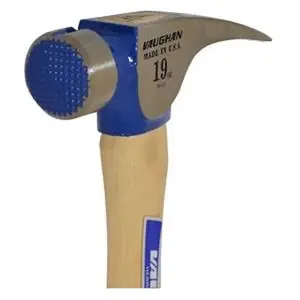 Vaughan VN11600 Hickory Handle California Framer Hammer with 19 oz Head and Blue Handle Made in USA