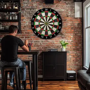 A darts board +6 magnetic darts set, bar dedicated professional darts board silicone edge protection high elastic sisal target face game grade family entertainment preferred essential sports training game target birthday gift for boys and girls.