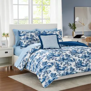 Modern Threads 8-Piece Shaya Toile Floral Bed in a Bag , King