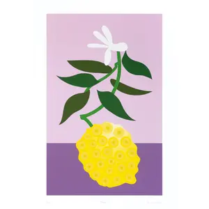 June Drop "Citron Print" - Matte Paper Wall Art Contemporary Minimalist Pop Art Design for Colorful Home Decor