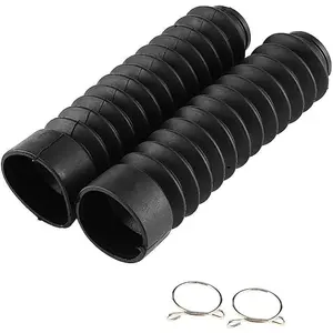 Front Fork Cover, 205x42mm Motorcycle Front Fork Gaiters Boots Shock Damping Dust Cover(Black)