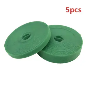 5pcs Self-adhesive tape, double-sided tape, self-adhesive dots, hook and loop tape, green,10mm