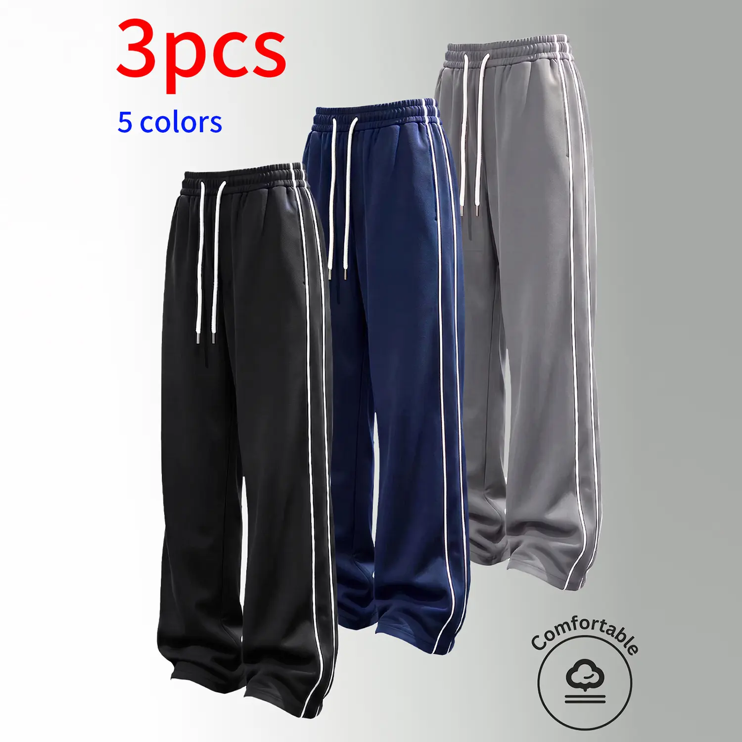 Black + Dark Blue + Light Gray