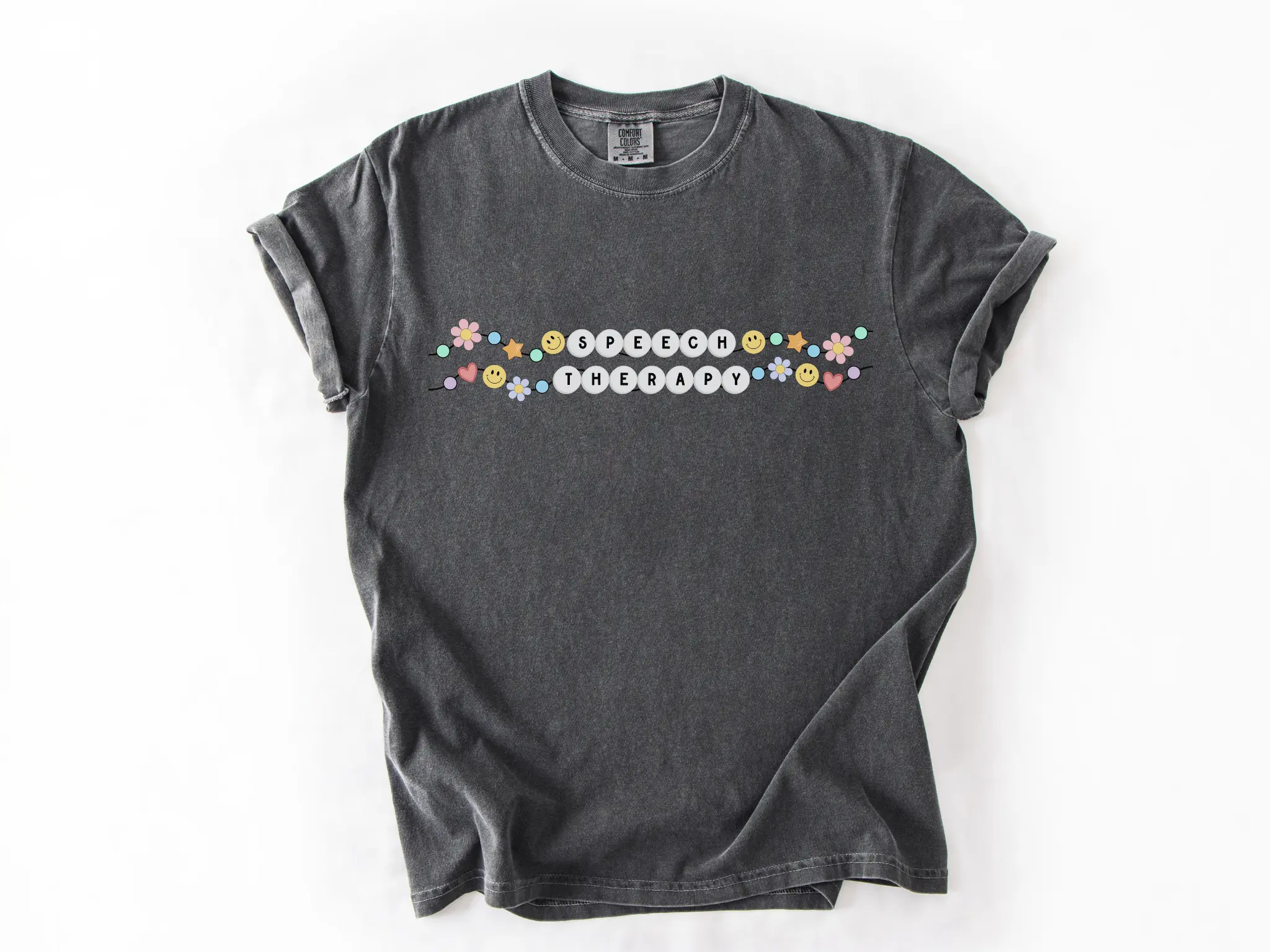 Speech Therapy Friendship Bracelet T-shirt, Retro Speech Therapist Tee, Gift for SLP SLPA, Matching Speech Tees, Comfort Colors 1717