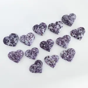 Lepidolite Heart Crystal Carving