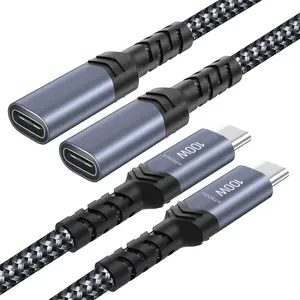 USB-C Extension , 3ft USB-C Male to Female Extender - 100W Fast , 10Gbps Data Transfer, 4K Display Compatible with  16, iPad, MacBook,  - 2Pack, Black