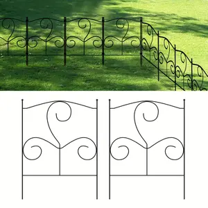 Decorative Garden Fence 25 Panels, 26FT(L) X 16.5in(H) Rustproof Outdoor Landscape Metal Border Edging Fencing Flower Animal Dogs Barrier Section Panel Decor,Decorative Fences,Outdoor Pens