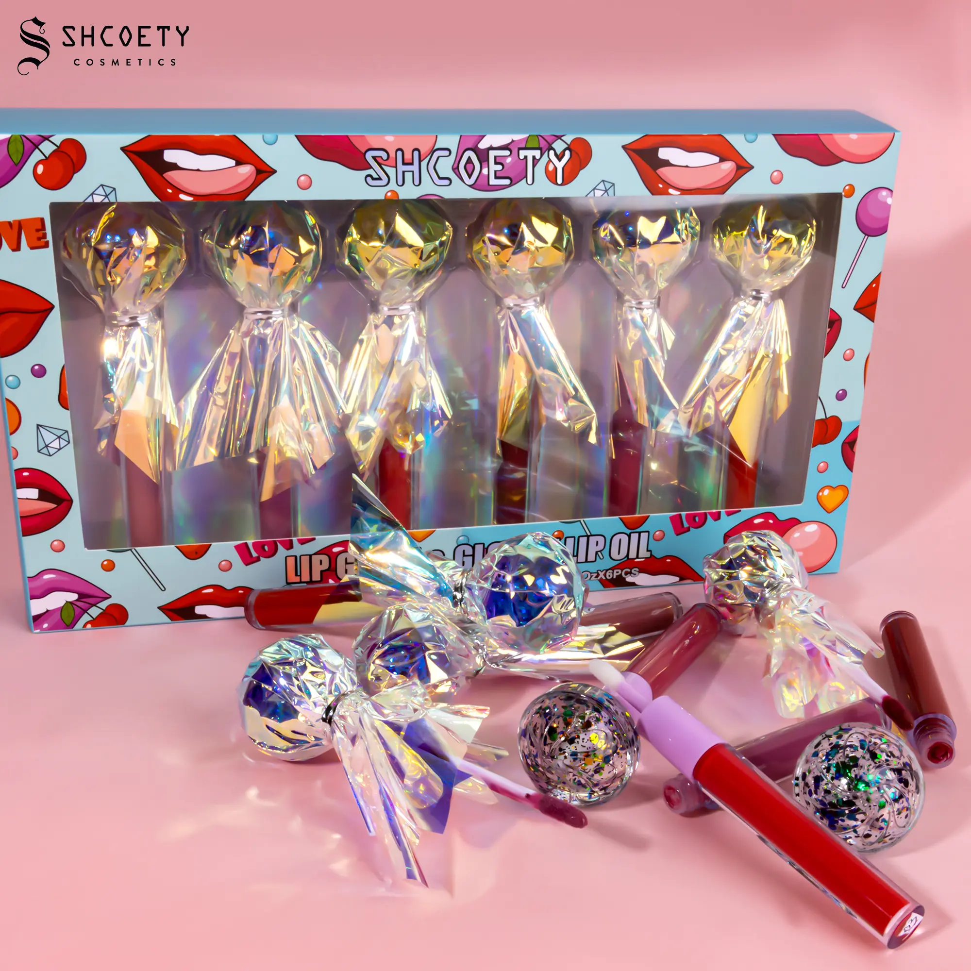 SHCOETY Moisturizing Lollipop Lip Gloss, Long Lasting Tinted Hydrating Lip Gloss, Plumping Lip Stick for All Occasions Makeup, Girls and Women Musie Fesivals, Everyday akeup, Hallowegn