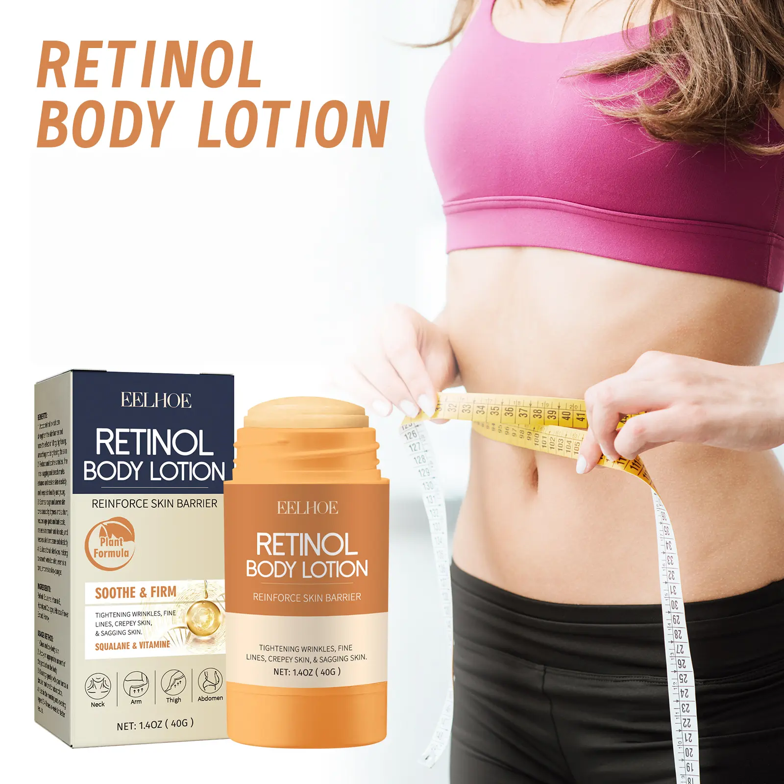 Retinol Body Lotion;Retinol Body Glow Wand;Anti Aging Firming Cream Reduce and soothe wrinkles, fine lines, sagging and stretch marks, enhance and restore skin elasticity, and keep skin healthy and young.