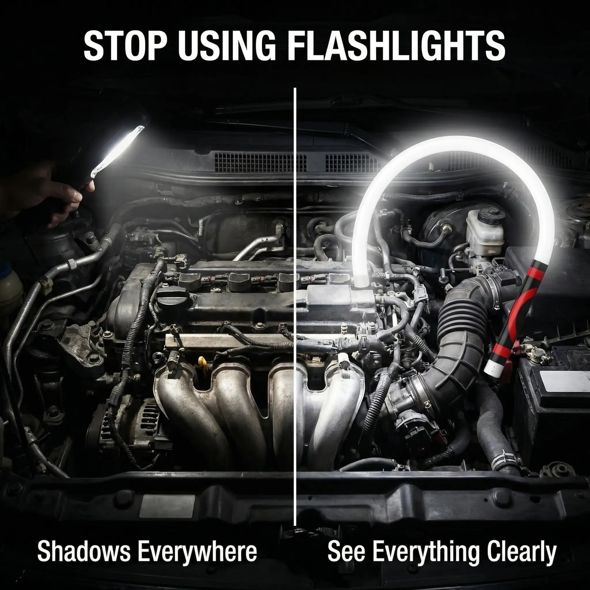 bendable rechargeable flashlight LitezAll 500 Lumen Neck Light The front lamp can be bent up to 90 for optimal illumination Troika Bendable USB Rechargeable Multi-Function