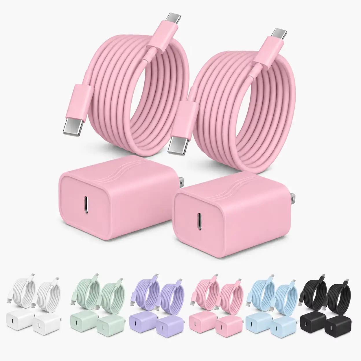 CVQQ 2-Pack 20W USB-C Mobile Charger Block with 6FT Type-C Cord - Fast Charging Port for iPhone 17/17 Pro/17 Pro Max/16/16e/15, iPad Pro, iPad Air Electronic Devices