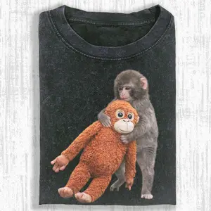 Punch Monkey Crew neck T-Shirt,High-Quality Print,Casual Comfort Breathable Short Sleeve for Men and Women's Top Daily Wear
