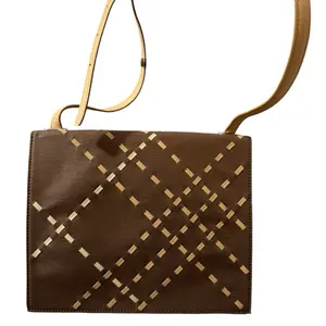Pre-owned BURBERRY Nylon Crossbody Bags PreOwned Brown Leather Crossbody Bag – Woven Detail