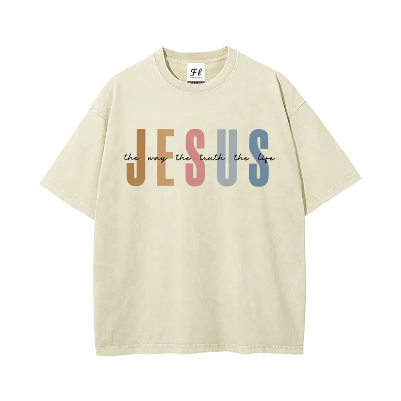 Jesus The Way The Truth The Life Tee | Retro Washed Christian Graphic Tee,John 14:6 Jesus Tee | Vintage Oversized Faith Aesthetic Tee