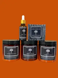 Hyperpigmentation Cream, Miracle Body Balm, Suga Scrub, Drops of Heaven Serum,  Charcoal Patchouli Goat Soap,