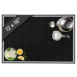 Cocktail Bar Mat 12x18 - Premium Rubber Bar Service Mat for Home Bar