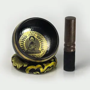 Tibetan Hand Hammered , The  Meditational Buddha (4 inches) Singing Bowl, Healing therapy Meditation , Relaxation , calm tranquility  Relief from physical pain, tension, Mental Focus,  Relief of depression or anxiety, chakra cleansing, kundalini