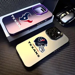 Houston T-Texans Phone Case For iPhone 12 13 14 15 16 17 Pro Max Air | Aurora Gradient Laser Metallic Phone Case | Multicolor Matte Finish with Smooth Soft-Touch Feel | Scratch-Resistant Anti-Fingerprint Protective Cover