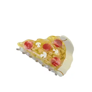 Cute cartoon acetate grip clip fun new shark clip pizza poached egg personality girl hair accessories cross-border headdress