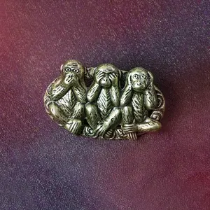 Speak no, See no, Hear no evil Monkey Brooch P661