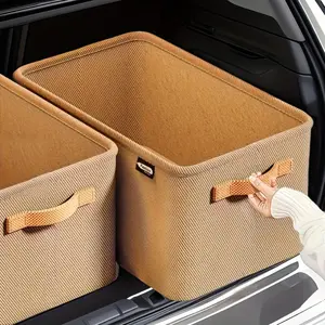 Office storage basket, thickened steel frame, car storage box, sundries, clothes, pants, storage tools, essential for cars and family dormitories - polyester fiber material