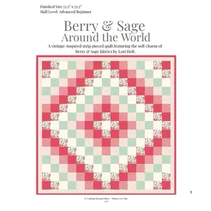 Berry & Sage Around the World Quilt Pattern  Printed Version - Queen Size (72” x 72”)