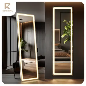 RIMIKING LED Full-Length Mirror, Touch Button Control, Dimmable Brightness, Color Temperature Options,Home Decor, Hd Glass,2164N