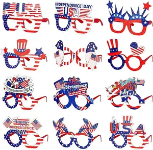 12 Pack American Flag Glasses – USA Patriotic Party Sunglasses for 4th of July, Independence Day, and Memorial Day – Fun Photo Booth Props and Party Favors for Kids and Adults