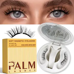 Soft Magnetic Eyelashes with Applicator, Upgrade Soft Magnetic Lashes Reusable False Eyelashes Natural Look, No Glue Needed Eyelashes for Daily Work By PALM LASHES (Lightweight & Comfortable)