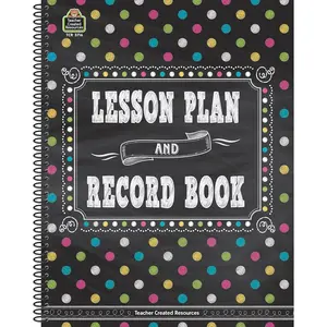 TCR3716 Chalkboard Brights Lesson Plan and Record Book, Paper, Multi 8.5 inches X 11 inches