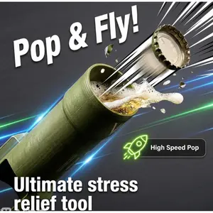 Mortar Style Beer Bottle Opener, Cap Popper Launcher That Shoots Bottle Caps, Fun & Unique Beer Opener Gadget for Parties, Game Nights, Bars & Home Bars, Perfect Gift for Men, Beer Lovers, Groomsmen & Party Host