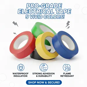 Professional Electrician Adhesive Tape Waterproof Fireproof High Temperature Resistant, Multiple Colors Available, Indoor Outdoor Electrical Pipe DIY Projects