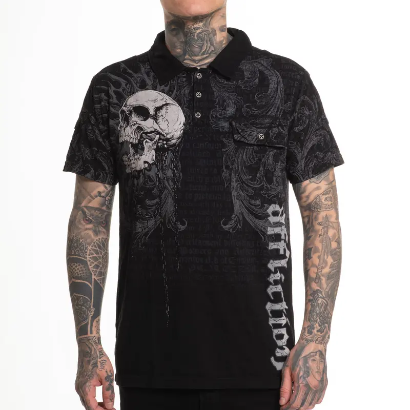 Affliction Men's Casual Cotton Short-Sleeve Button Polo Shirt, Menswear Essential