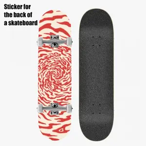 A 2D 9 × 33 inch sticker made of self-adhesive PVC and designed with a psychedelic red and white swirl pattern. Suitable