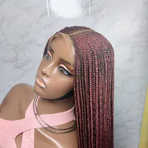 Braided Wig with Lace Front - Long, Straight, and Curly Options Available